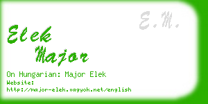 elek major business card